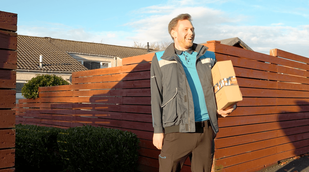 A delivery driver enjoying his delivery job in Glasgow
