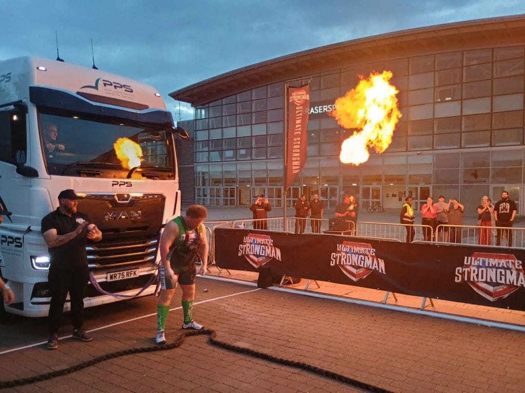 Strongest Man truck pull event