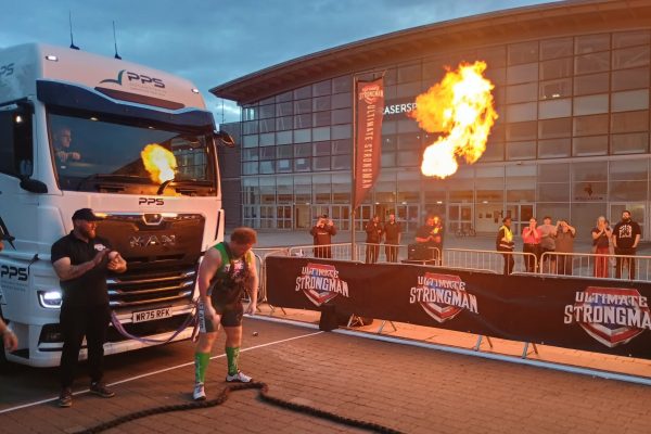 Strongest Man truck pull event